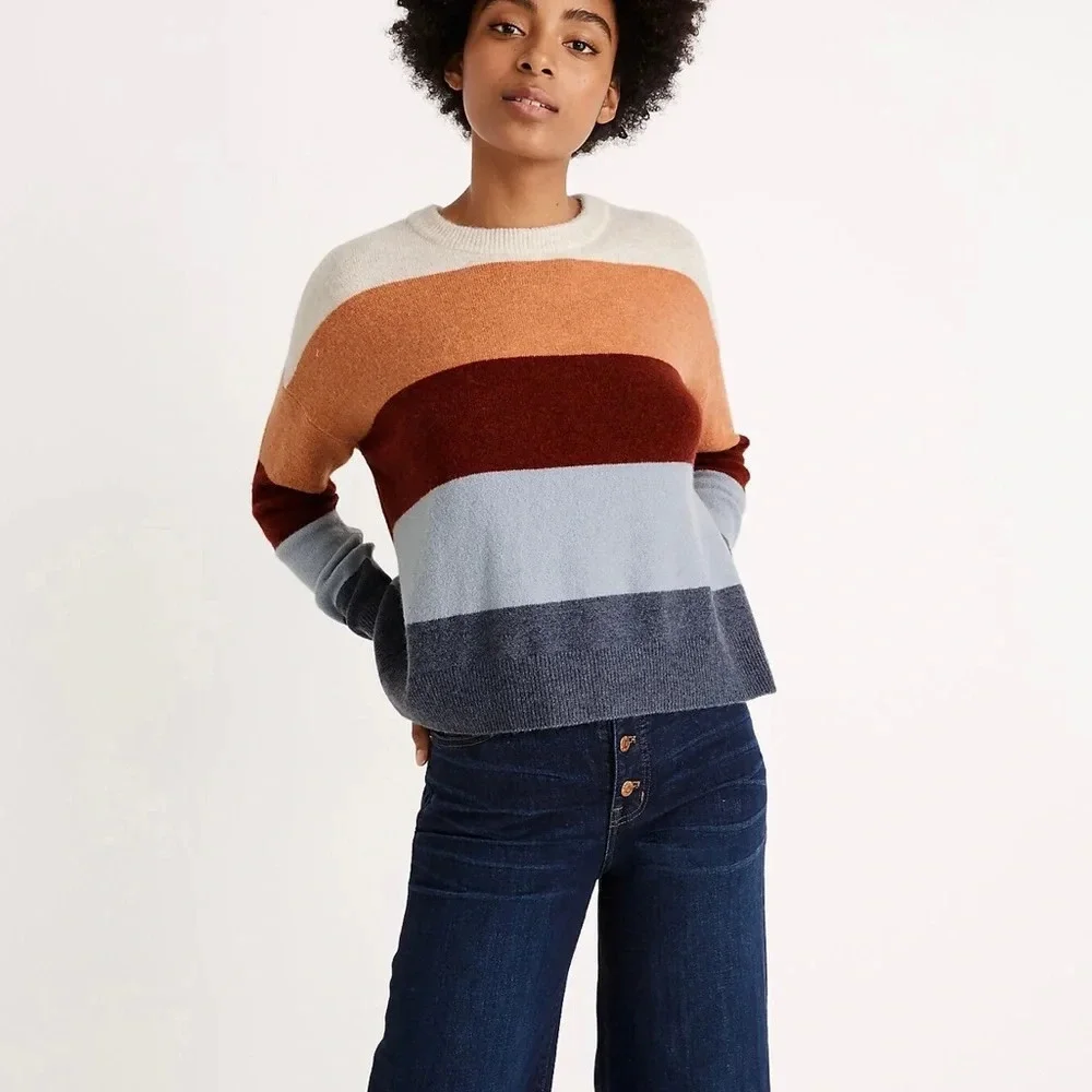 Madewell Crofton Retro Striped Pullover Sweater in Coziest Yarn XXsmall Women’s